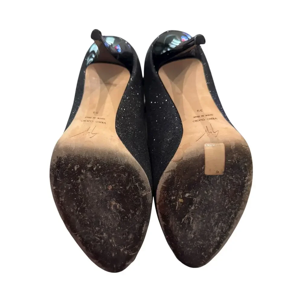 Giuseppe Zanotti Sharon Theron Glitter Peep Toe Pumps US 9 EU 39 w/ Box